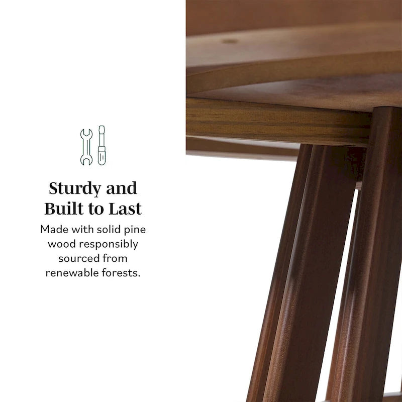 48 inch Round Slatted Wood Dining Table