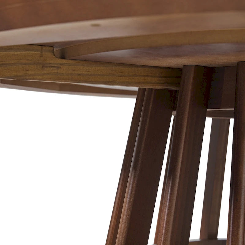 48 inch Round Slatted Wood Dining Table