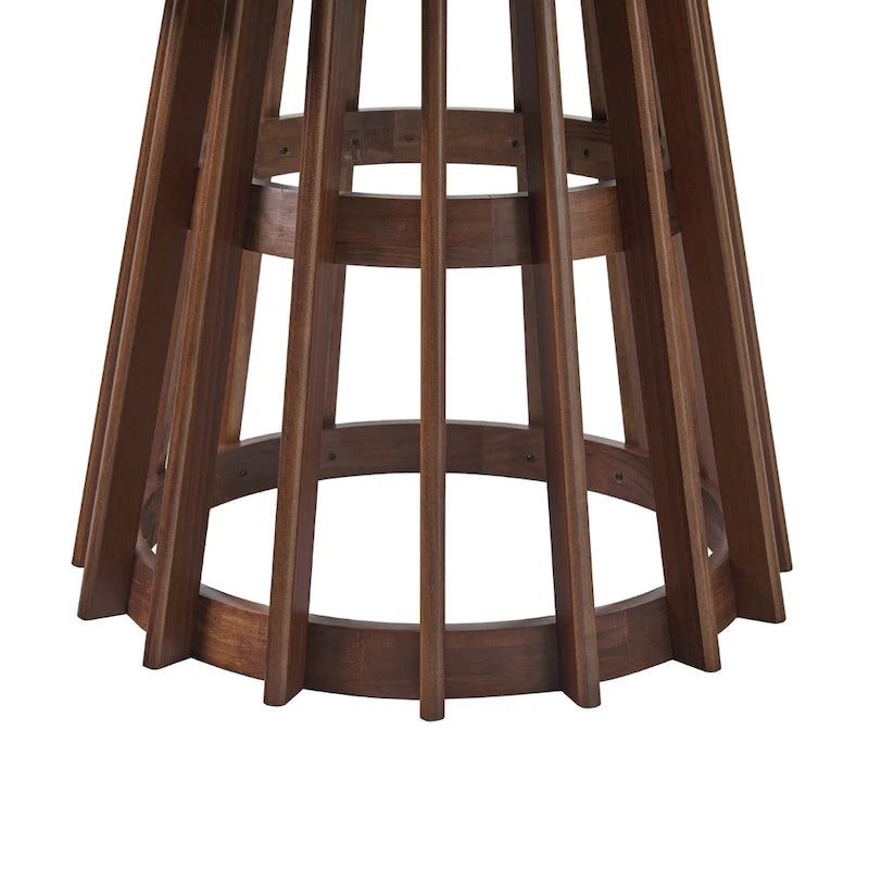 48 inch Round Slatted Wood Dining Table