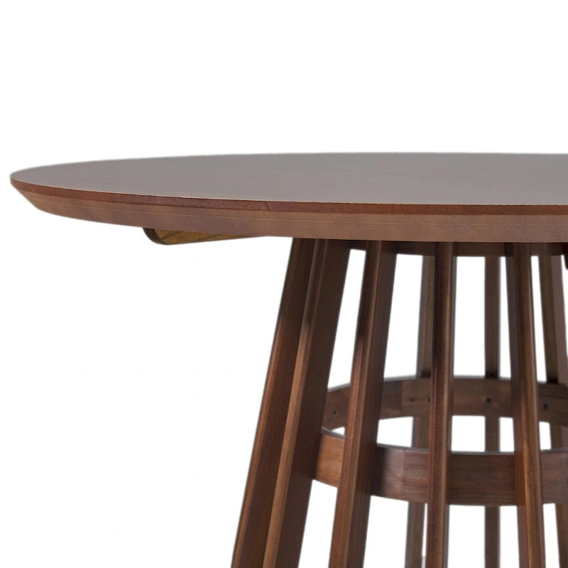 48 inch Round Slatted Wood Dining Table
