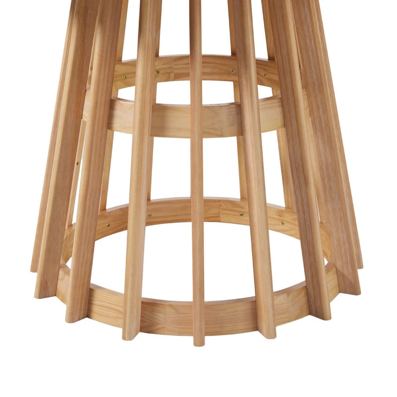48 inch Round Slatted Wood Dining Table