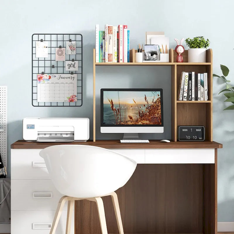 Desk Bookshelf Desktop Storage Organizer Display Shelf Rack