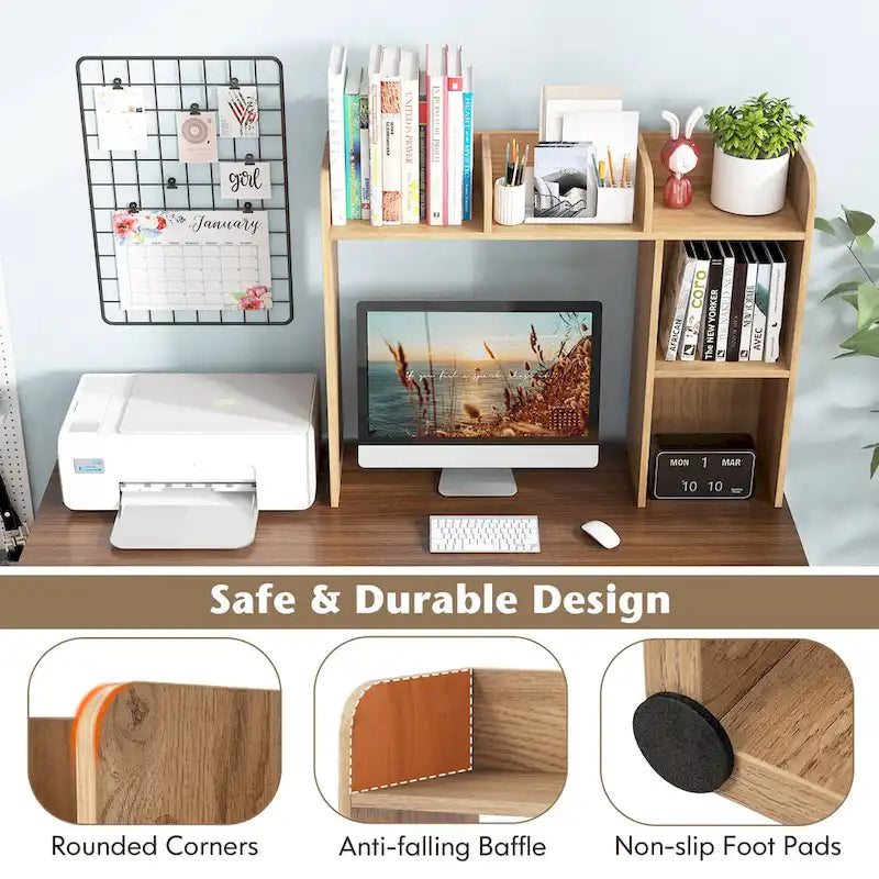 Desk Bookshelf Desktop Storage Organizer Display Shelf Rack