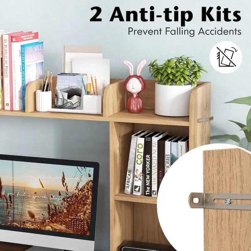 Desk Bookshelf Desktop Storage Organizer Display Shelf Rack