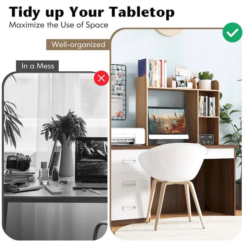 Desk Bookshelf Desktop Storage Organizer Display Shelf Rack