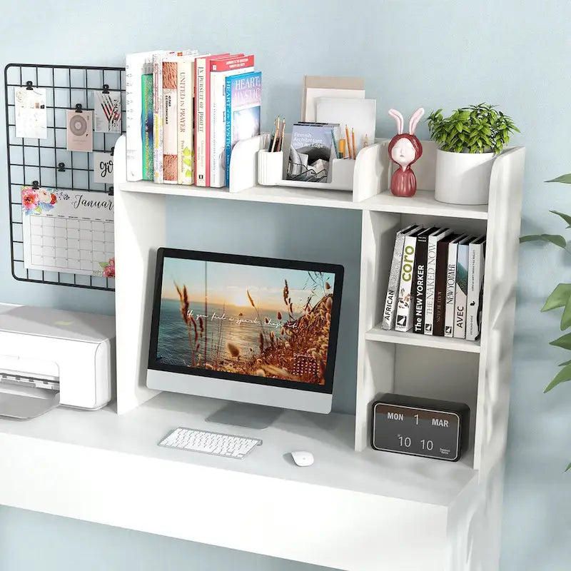 Desk Bookshelf Desktop Storage Organizer Display Shelf Rack