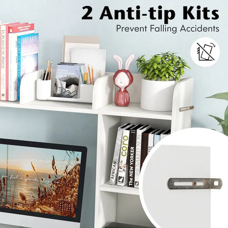 Desk Bookshelf Desktop Storage Organizer Display Shelf Rack