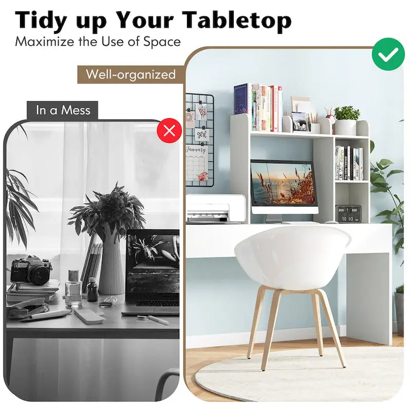 Desk Bookshelf Desktop Storage Organizer Display Shelf Rack
