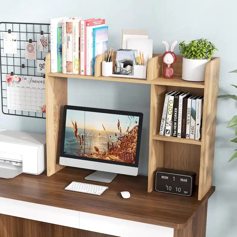 Desk Bookshelf Desktop Storage Organizer Display Shelf Rack