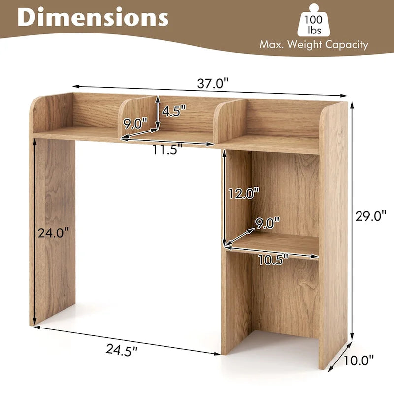 Desk Bookshelf Desktop Storage Organizer Display Shelf Rack