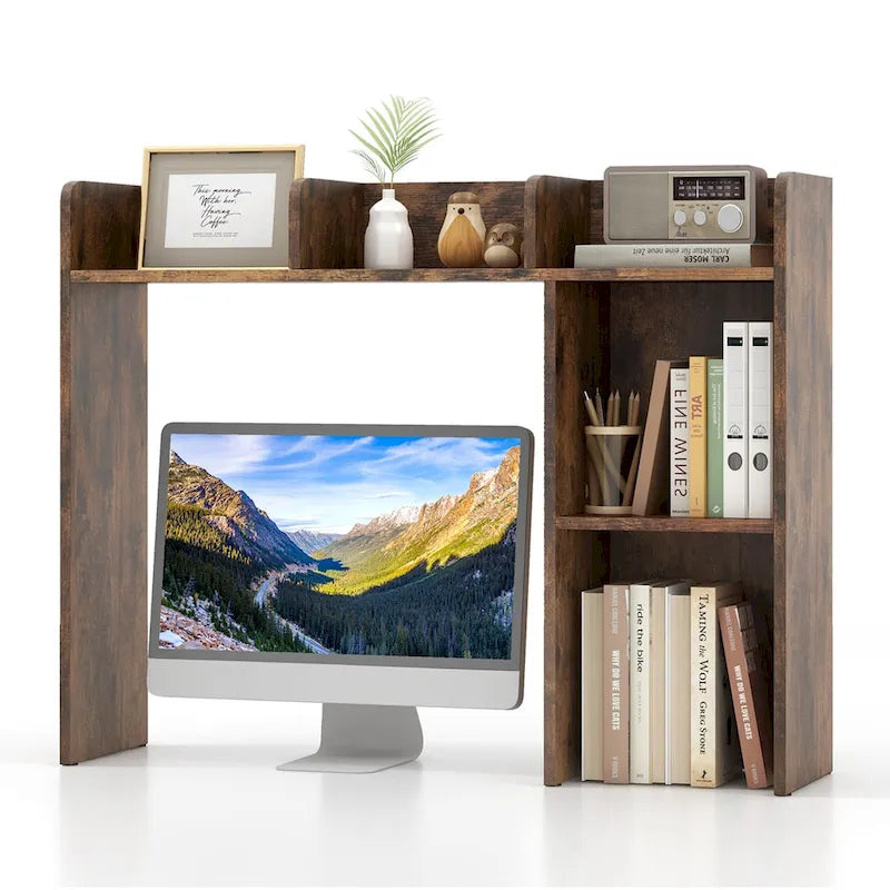Desk Bookshelf Desktop Storage Organizer Display Shelf Rack