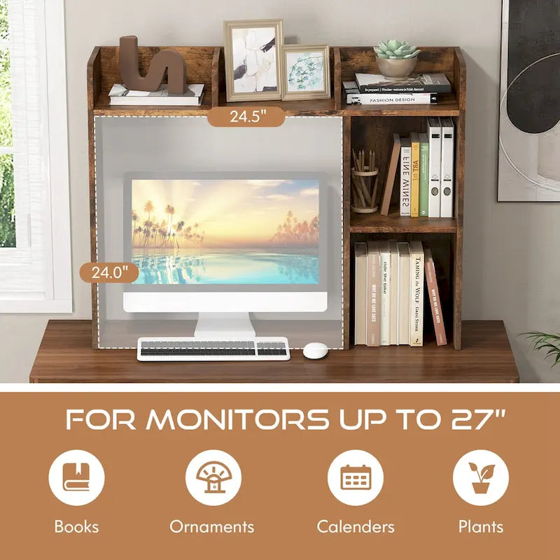 Desk Bookshelf Desktop Storage Organizer Display Shelf Rack