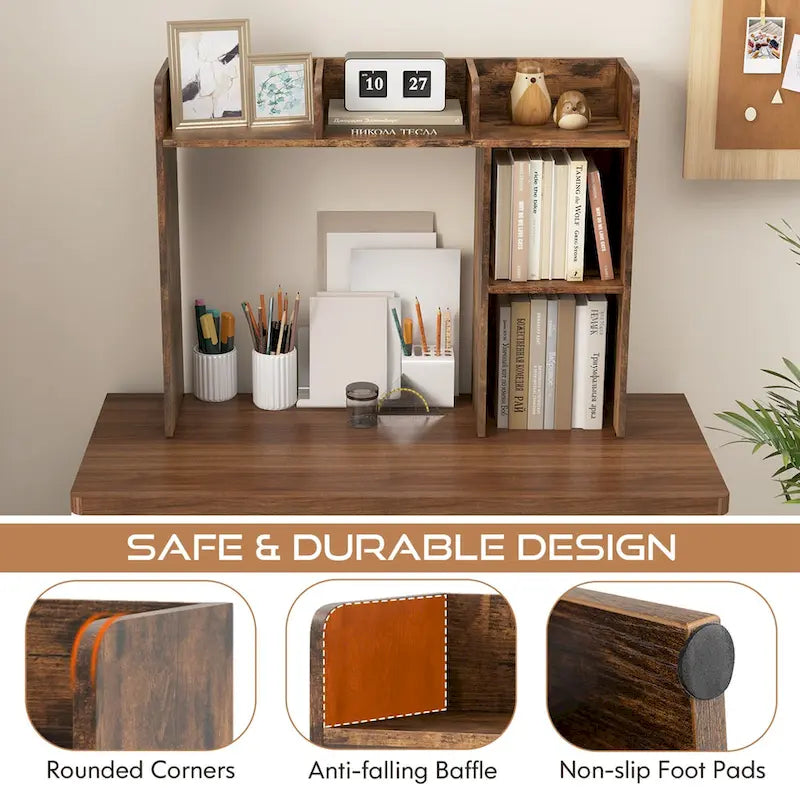 Desk Bookshelf Desktop Storage Organizer Display Shelf Rack