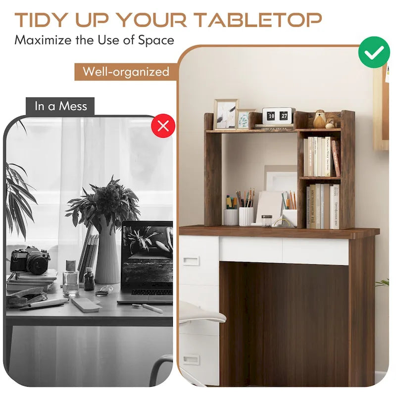Desk Bookshelf Desktop Storage Organizer Display Shelf Rack