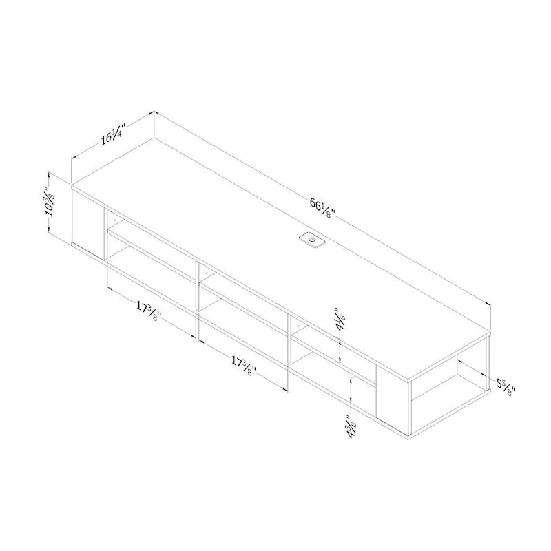 66" Wall Mounted Media Console
