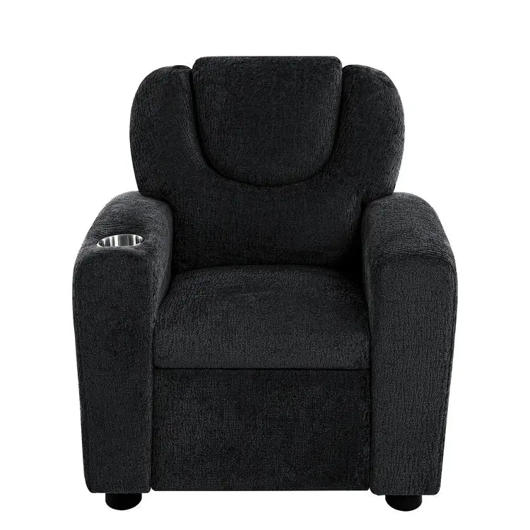 Kids Push Back Recliner Chair with Footrest and Cup Holder