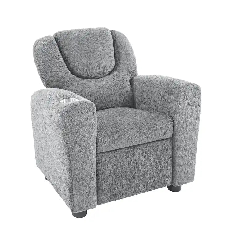 Kids Push Back Recliner Chair with Footrest and Cup Holder