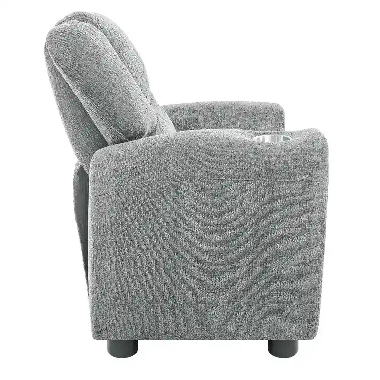 Kids Push Back Recliner Chair with Footrest and Cup Holder