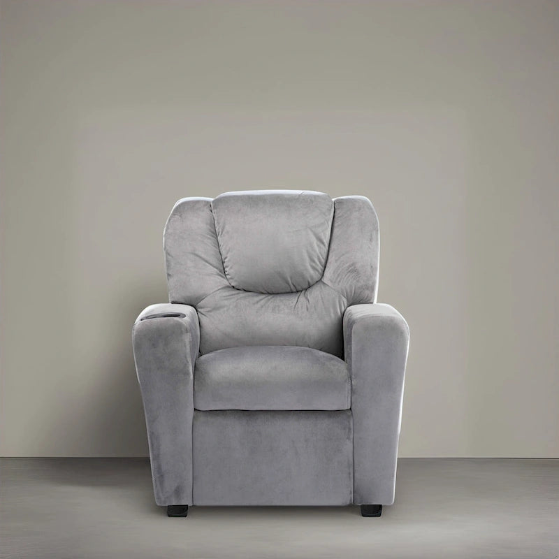 Kids Push Back Recliner Chair with Footrest and Cup Holder