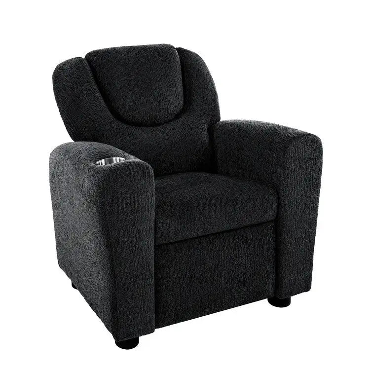 Kids Push Back Recliner Chair with Footrest and Cup Holder