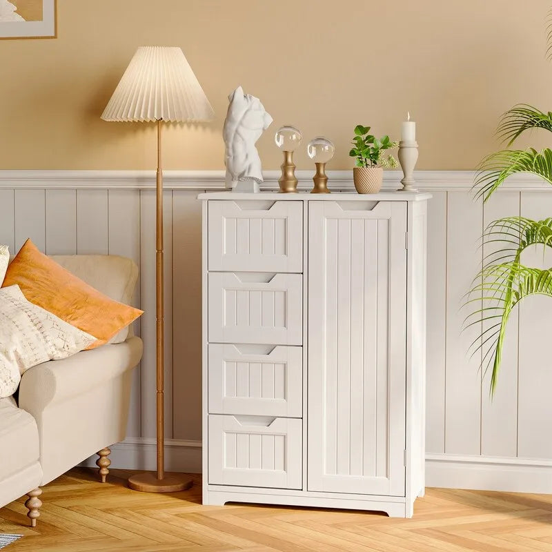 33" Freestanding Storage Cabinet with 4 Drawers