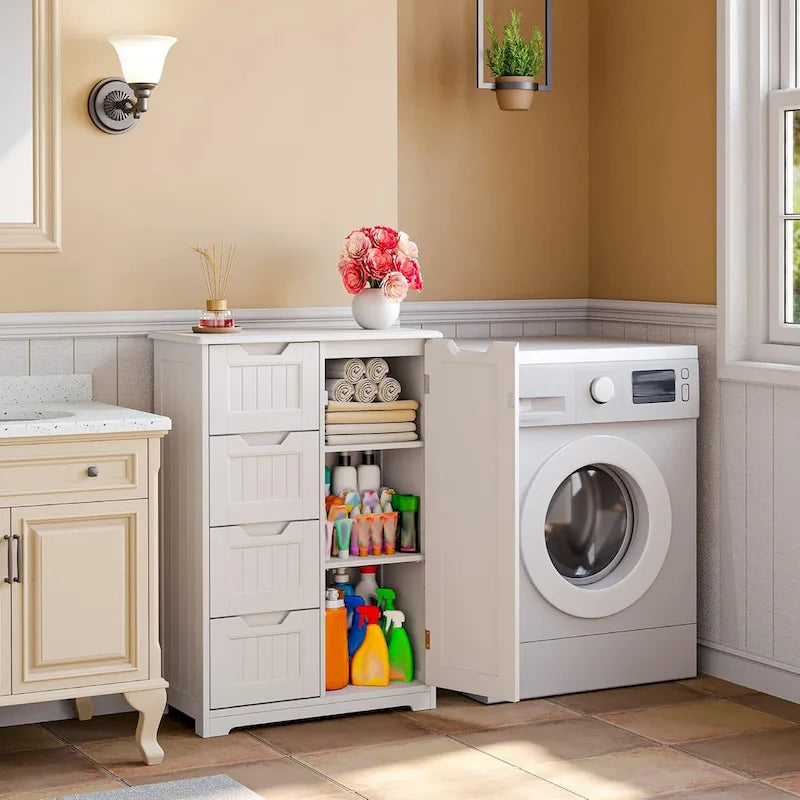 33" Freestanding Storage Cabinet with 4 Drawers