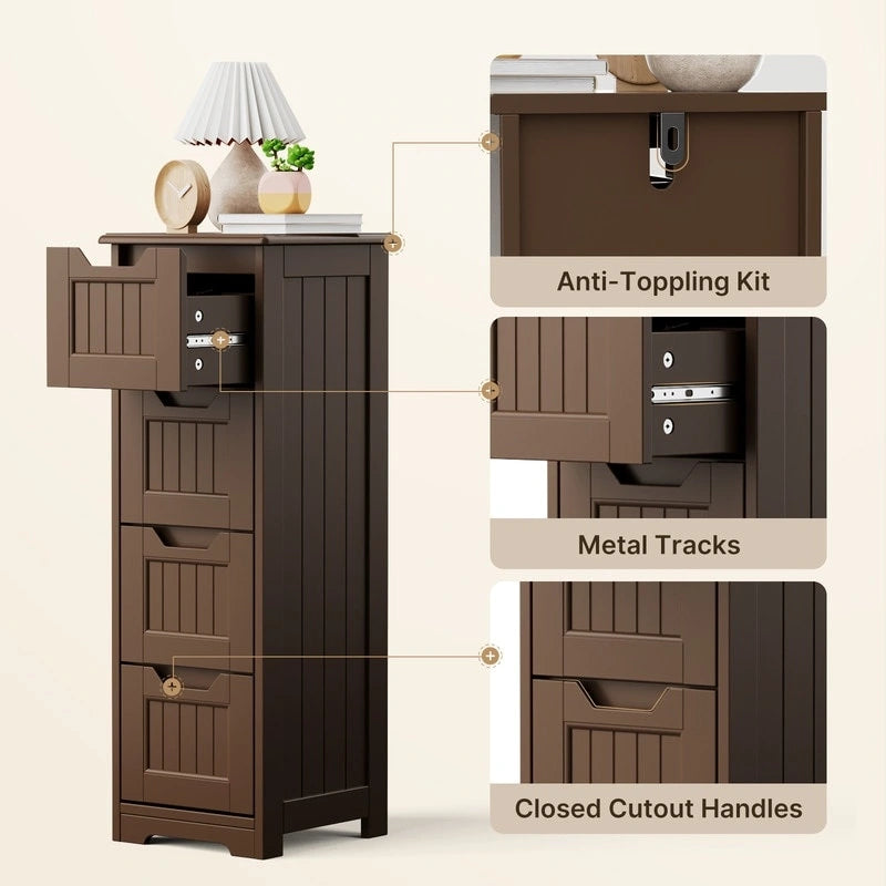 33" Freestanding Storage Cabinet with 4 Drawers