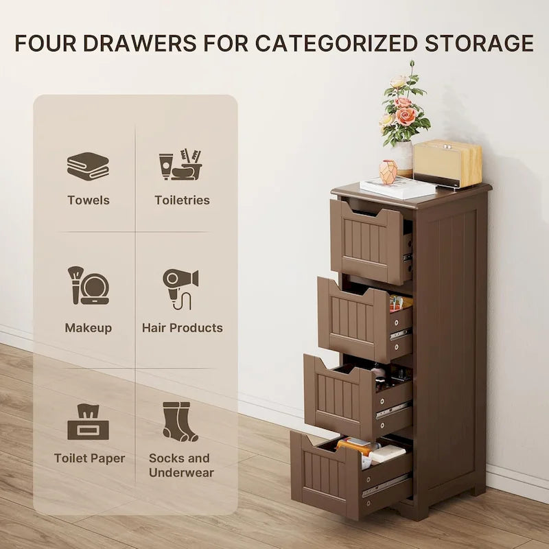 33" Freestanding Storage Cabinet with 4 Drawers
