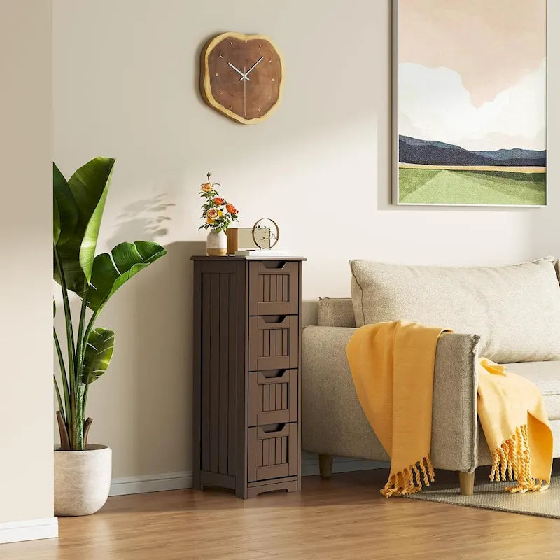 33" Freestanding Storage Cabinet with 4 Drawers