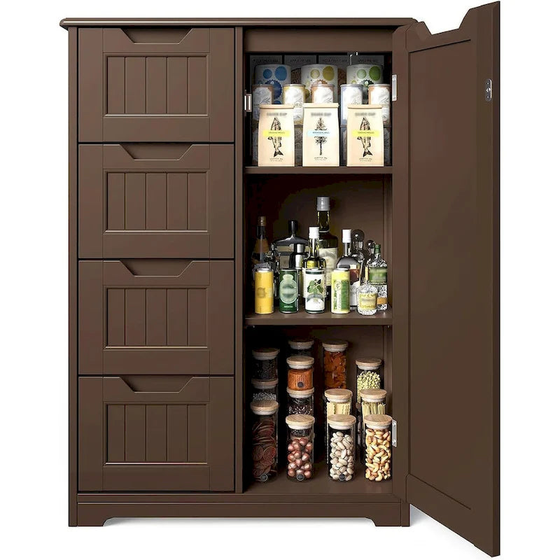 33" Freestanding Storage Cabinet with 4 Drawers
