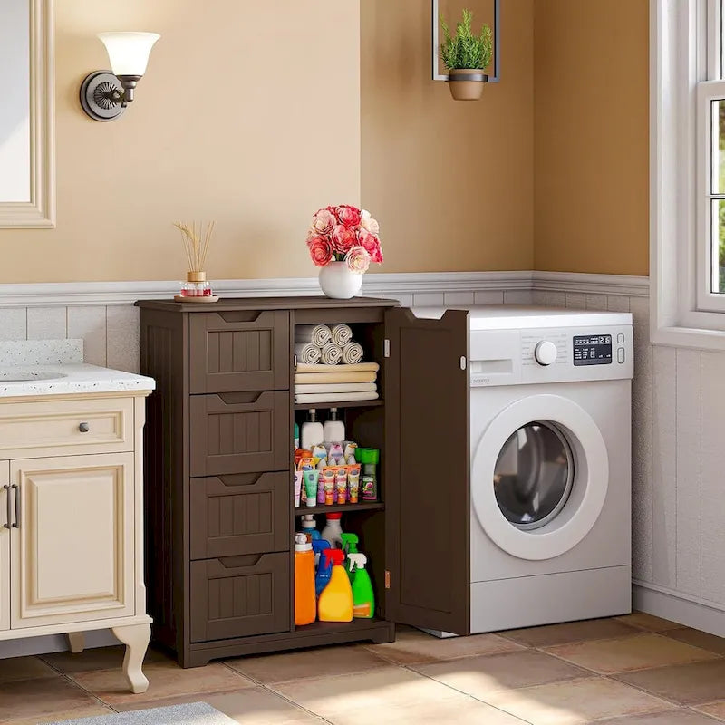 33" Freestanding Storage Cabinet with 4 Drawers