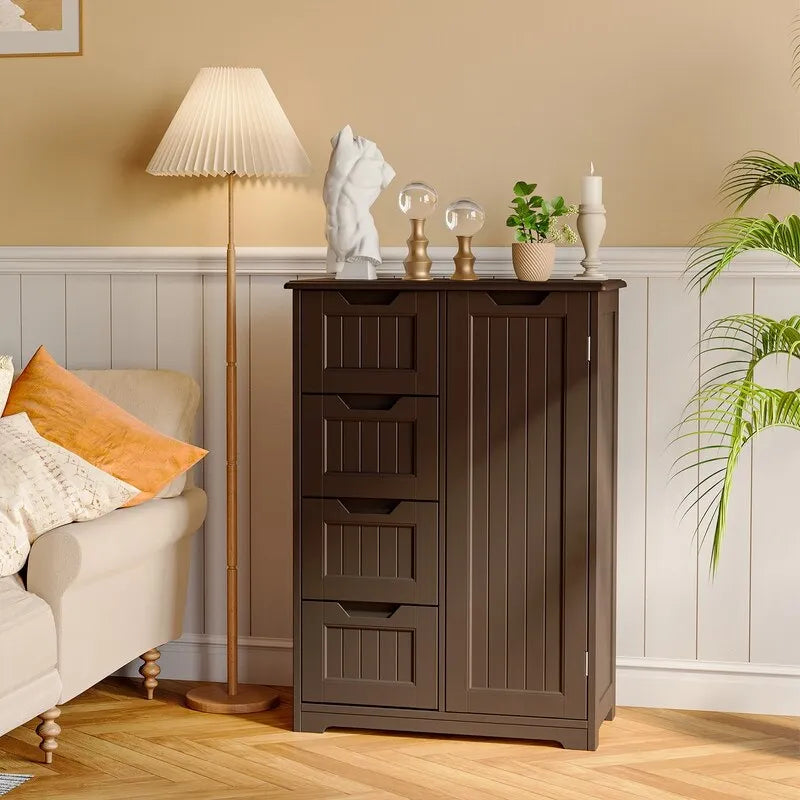 33" Freestanding Storage Cabinet with 4 Drawers