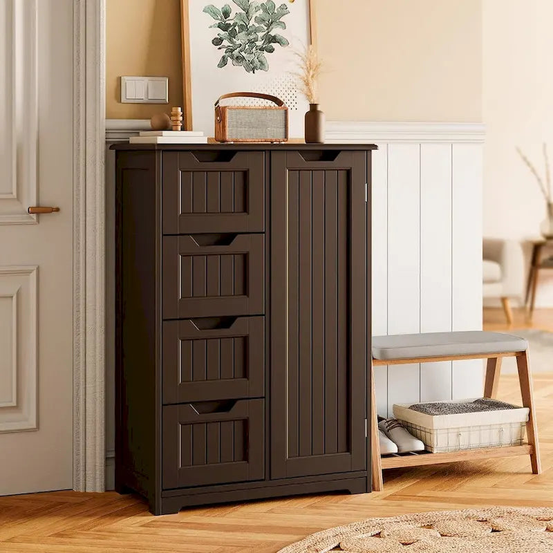 33" Freestanding Storage Cabinet with 4 Drawers