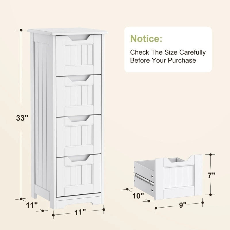 33" Freestanding Storage Cabinet with 4 Drawers
