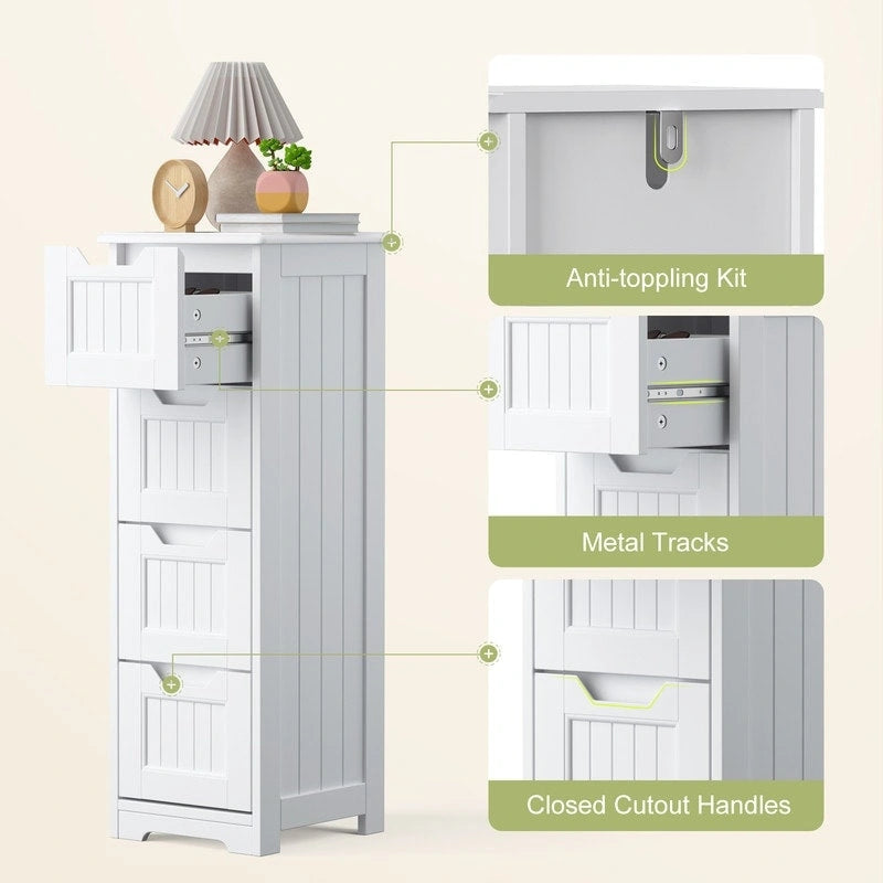 33" Freestanding Storage Cabinet with 4 Drawers