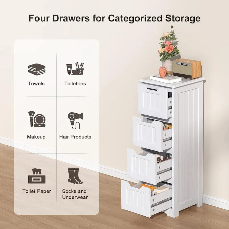 33" Freestanding Storage Cabinet with 4 Drawers