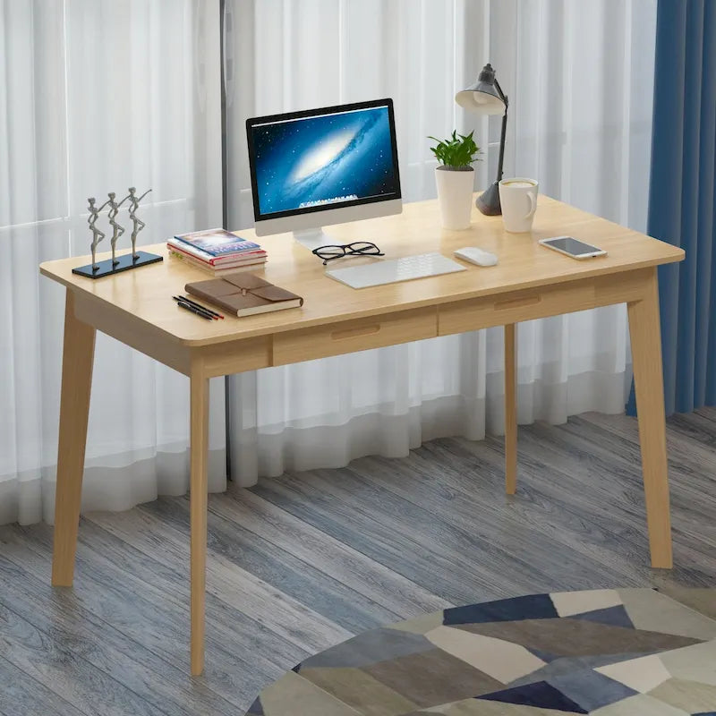 47.2" Wood Computer Desk with 2 Drawers - 4 Colors