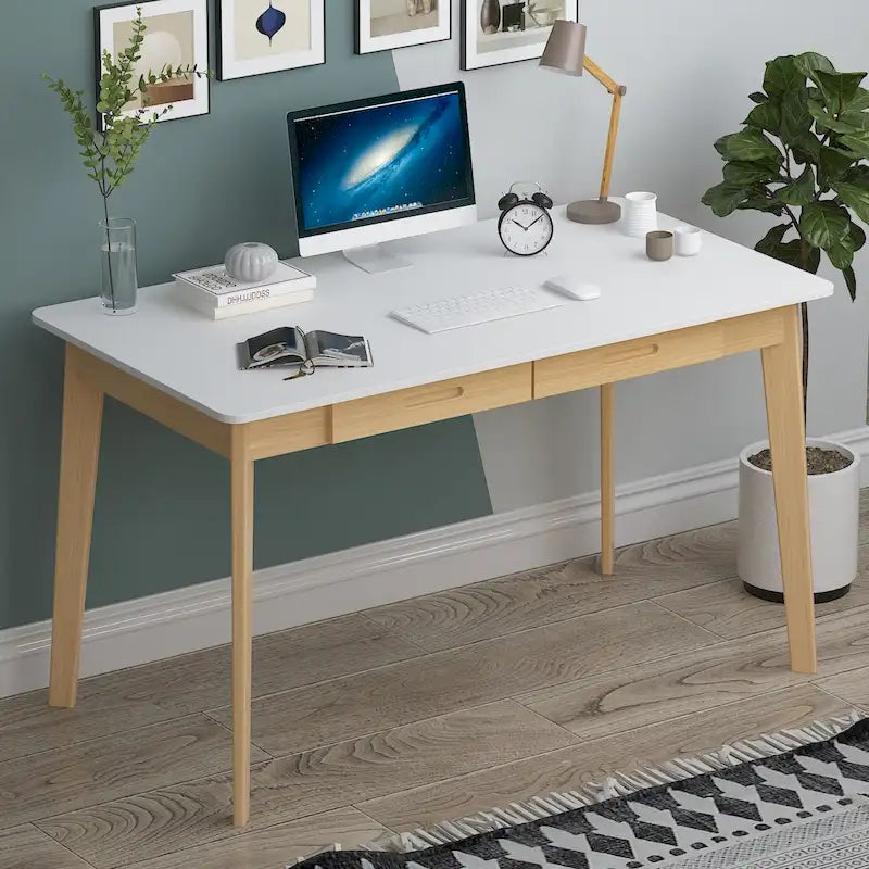 47.2" Wood Computer Desk with 2 Drawers - 4 Colors