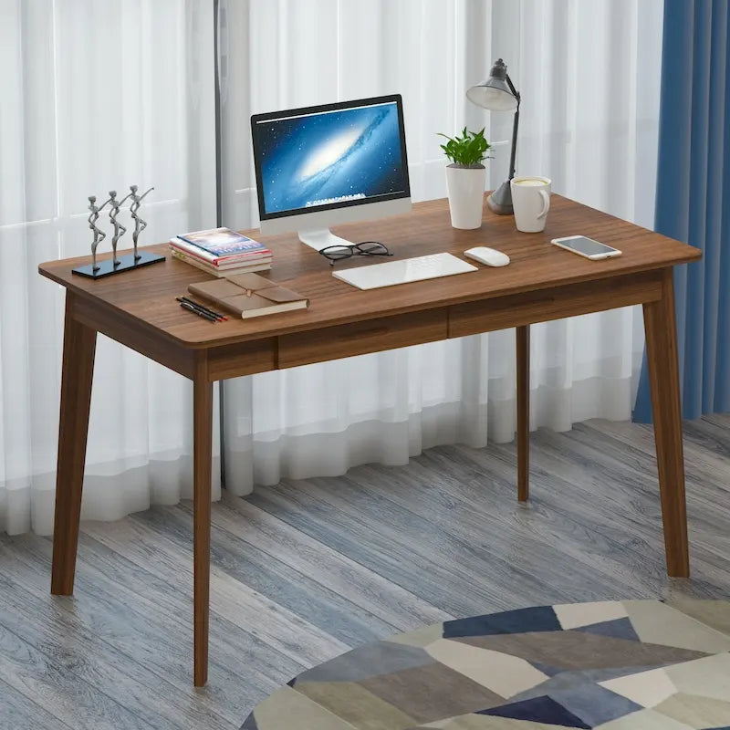 47.2" Wood Computer Desk with 2 Drawers - 4 Colors