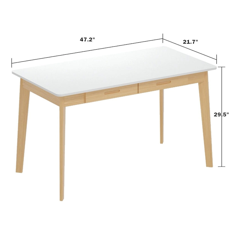 47.2" Wood Computer Desk with 2 Drawers - 4 Colors