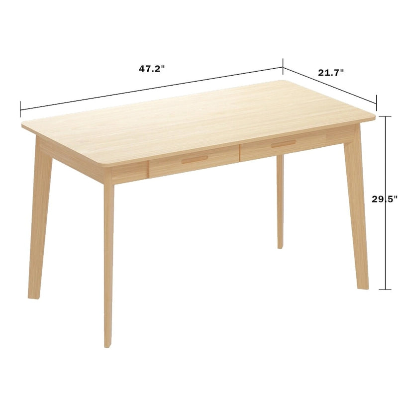 47.2" Wood Computer Desk with 2 Drawers - 4 Colors