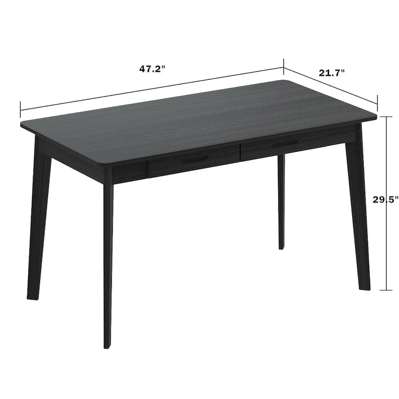 47.2" Wood Computer Desk with 2 Drawers - 4 Colors