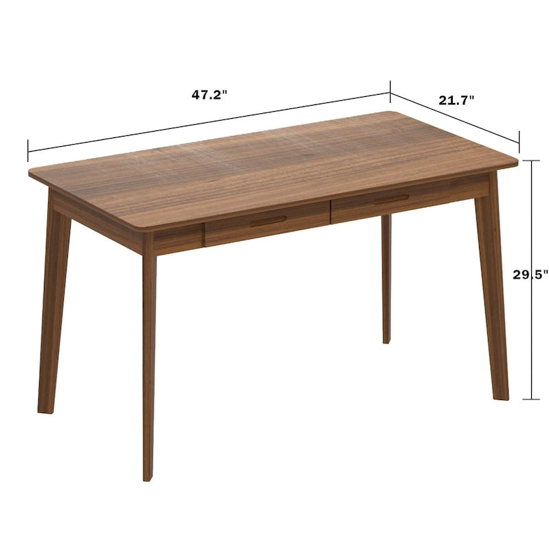 47.2" Wood Computer Desk with 2 Drawers - 4 Colors