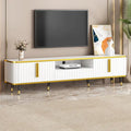 TV Stand Storage Cabinet with Golden Accents - 13.90 x 78.80 x 19.00