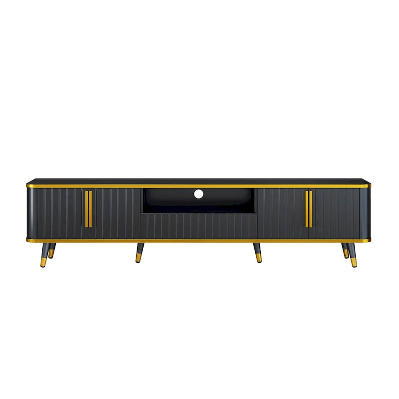 TV Stand Storage Cabinet with Golden Accents - 13.90 x 78.80 x 19.00