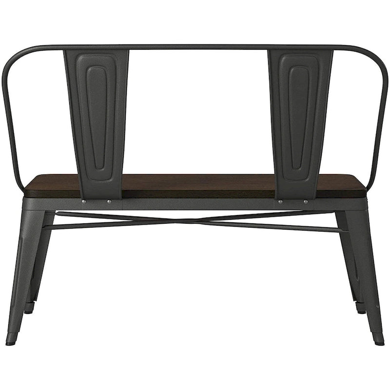 Metal Wood Top Dining Bench