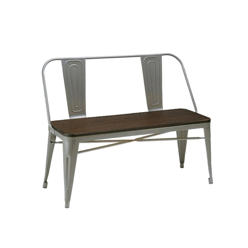 Metal Wood Top Dining Bench