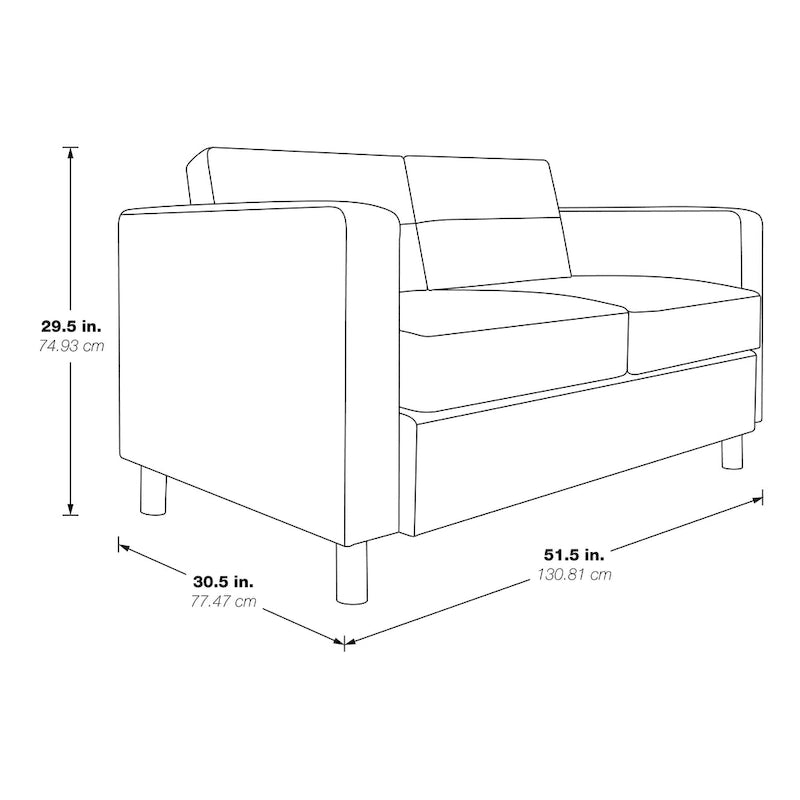 Faux Leather Loveseat
