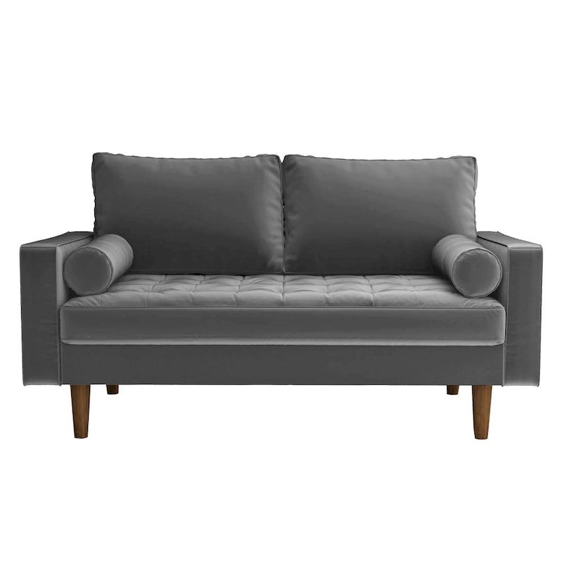 Mid-Century Modern Tufted Velvet Loveseat