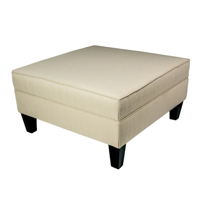 Squared Upholstered Welted Oversized Storage Ottoman